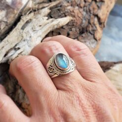 Bague indienne argent et labradorite